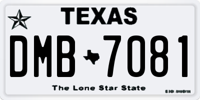TX license plate DMB7081