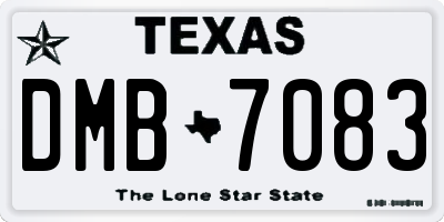 TX license plate DMB7083