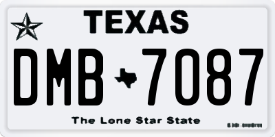 TX license plate DMB7087