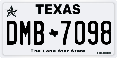 TX license plate DMB7098