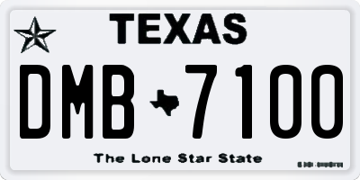 TX license plate DMB7100