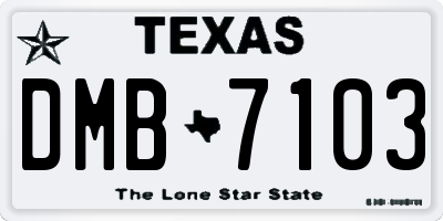 TX license plate DMB7103