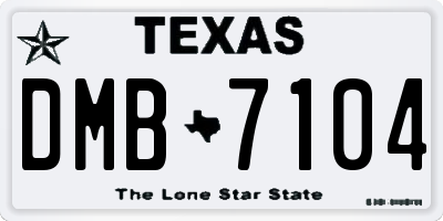 TX license plate DMB7104