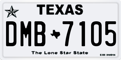 TX license plate DMB7105