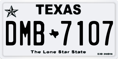 TX license plate DMB7107