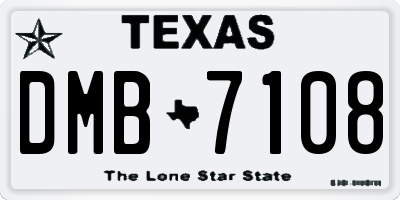 TX license plate DMB7108