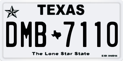 TX license plate DMB7110