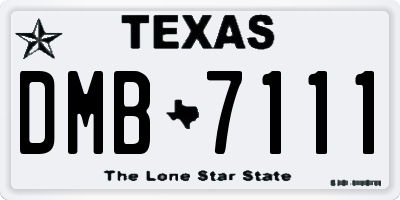 TX license plate DMB7111