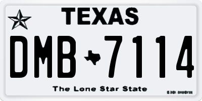 TX license plate DMB7114