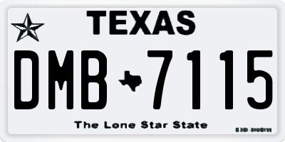 TX license plate DMB7115