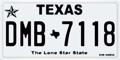 TX license plate DMB7118