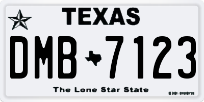 TX license plate DMB7123