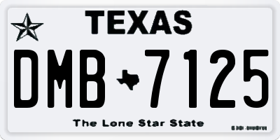 TX license plate DMB7125