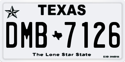 TX license plate DMB7126