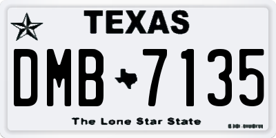 TX license plate DMB7135