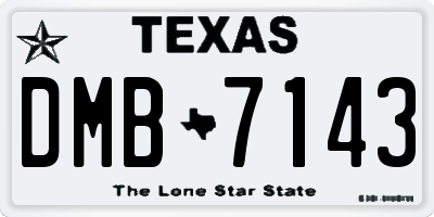 TX license plate DMB7143