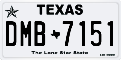 TX license plate DMB7151