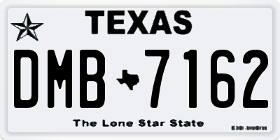 TX license plate DMB7162