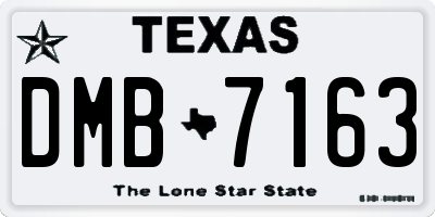 TX license plate DMB7163