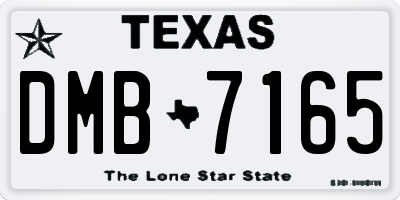 TX license plate DMB7165