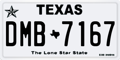 TX license plate DMB7167