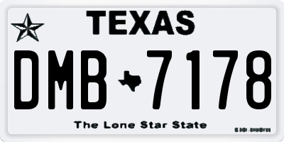 TX license plate DMB7178