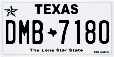 TX license plate DMB7180