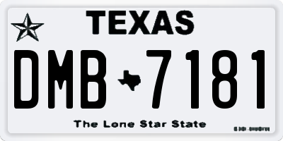 TX license plate DMB7181