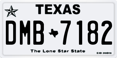 TX license plate DMB7182