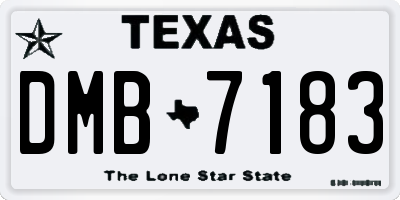 TX license plate DMB7183