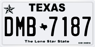 TX license plate DMB7187