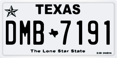 TX license plate DMB7191