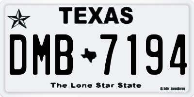TX license plate DMB7194