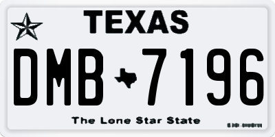 TX license plate DMB7196