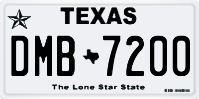 TX license plate DMB7200