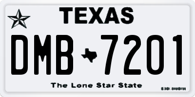 TX license plate DMB7201