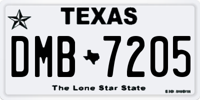 TX license plate DMB7205