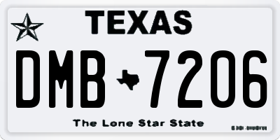TX license plate DMB7206