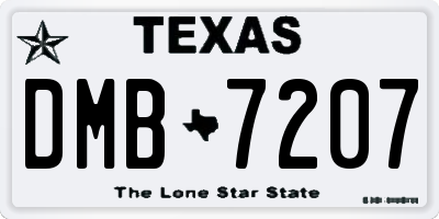 TX license plate DMB7207