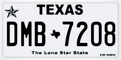 TX license plate DMB7208