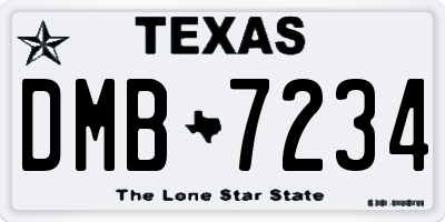 TX license plate DMB7234