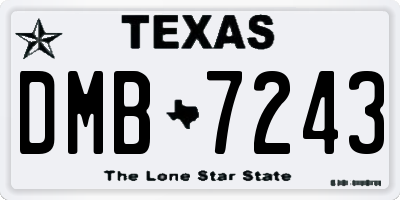 TX license plate DMB7243
