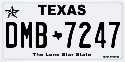 TX license plate DMB7247