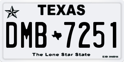 TX license plate DMB7251