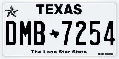 TX license plate DMB7254
