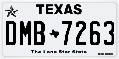 TX license plate DMB7263