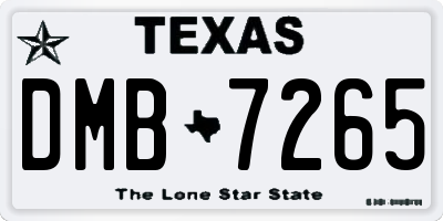 TX license plate DMB7265