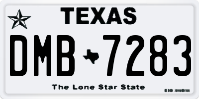 TX license plate DMB7283