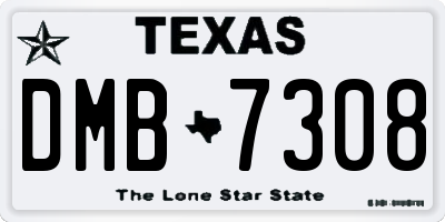 TX license plate DMB7308