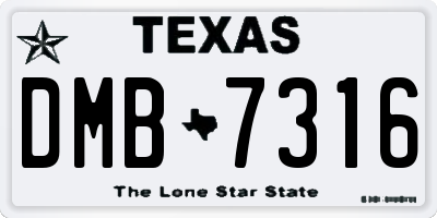 TX license plate DMB7316